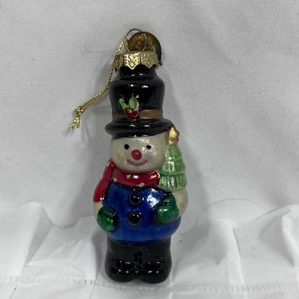 Thomas Pacconi 3-inch snowman top hat scarf Christmas tree ornament decoration